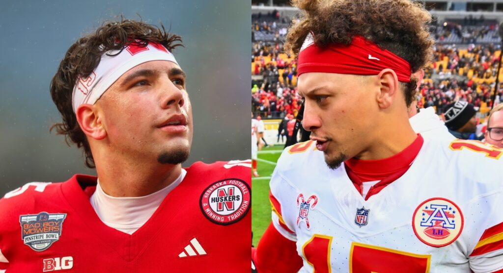 Dylan Raiola and Patrick Mahomes