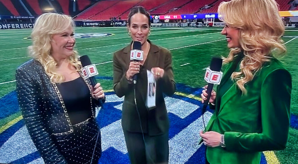 Photo of three female reporters for article on TJ Moe