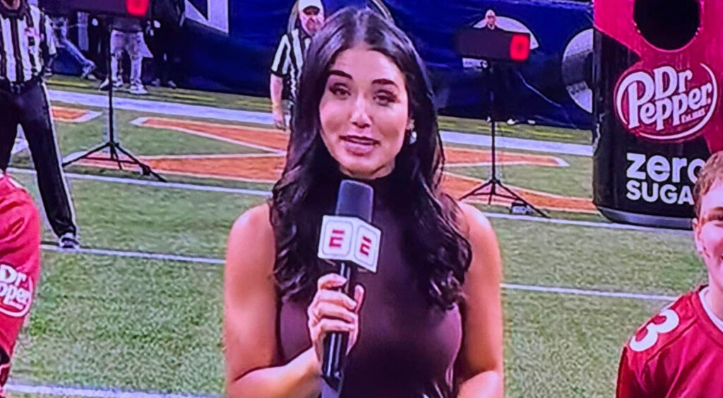 Everyone Was Saying The Same Thing About Jaw-Dropping ESPN Reporter Ashley ShahAhmadi After Her Halftime Appearance During The Dr. Pepper Challenge Went Viral