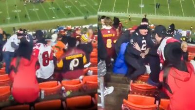 Falcons and Commanders fans fighting in the stands