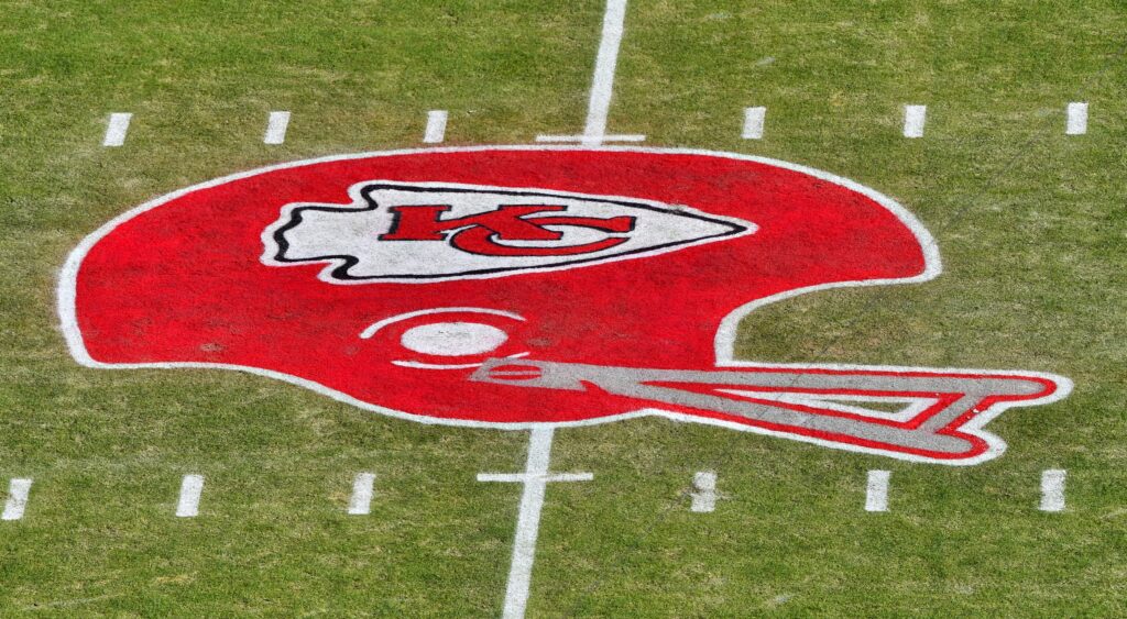 Kansas City Chiefs logo on field