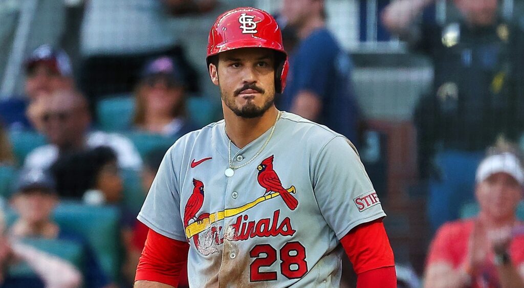 Nolan Arenado of St. Louis Cardinals looking on.