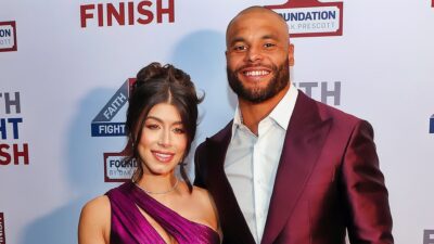 Dak Prescott and Sarah Jane Ramos posing