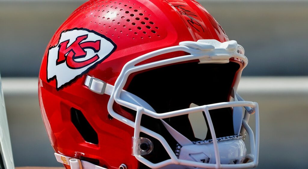 Photo of Chiefs helmet for article on Jimmy Wilkerson