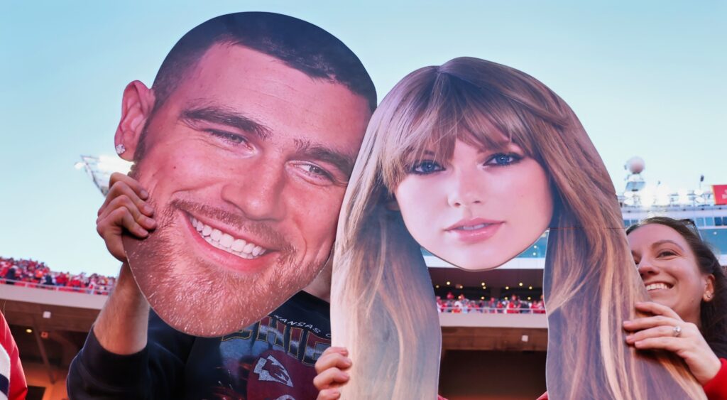 Travis Kelce and taylor Swift cut-outs