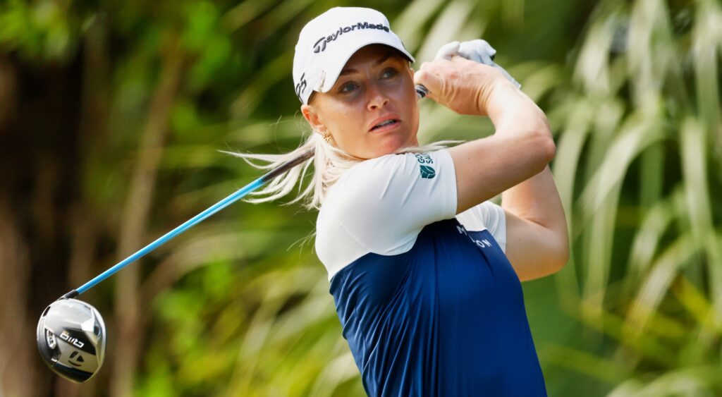 Charley Hull swinging golf club