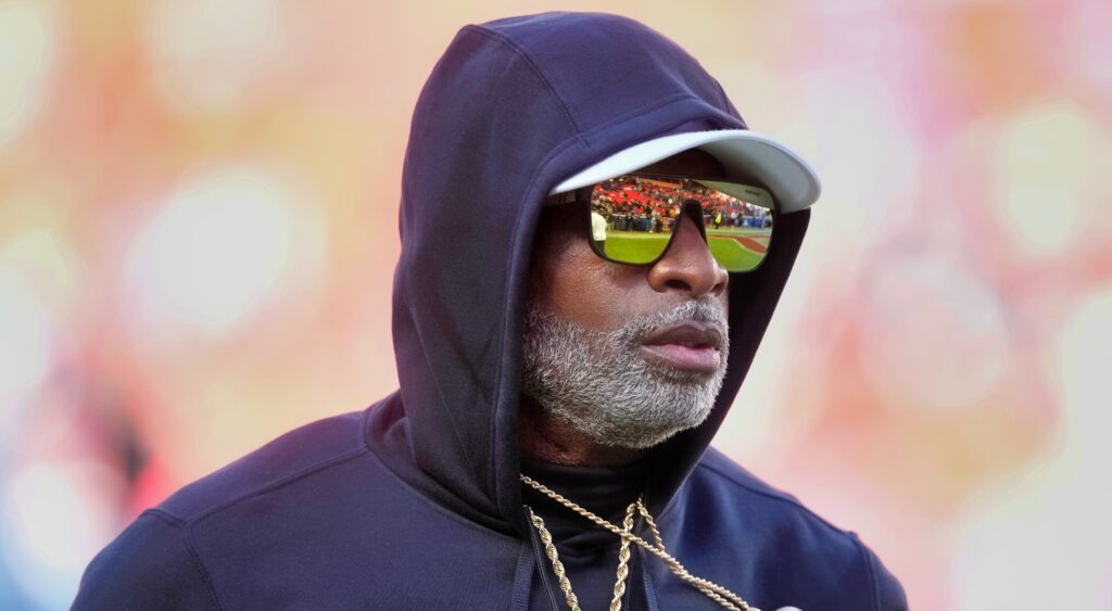 Deion Sanders in hoodie