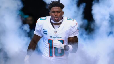 Tyreek Hill in Dolphins uniform