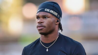 Travis Hunter in Colorado gear