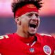 Patrick Mahomes yelling while in uniform