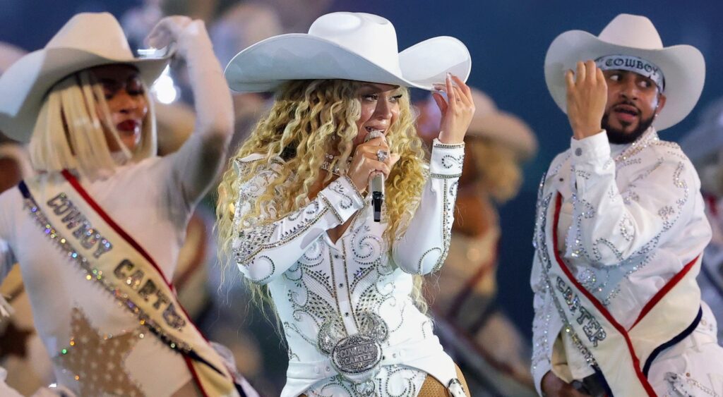 Beyoncé performing at NFL halftime show