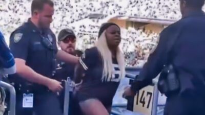 Jacksonville Jaguars fan getting arrested