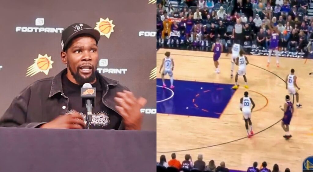 Kevin Durant offers a blunt take on Draymond Green's confusion that led to his late three-pointer in the Suns' win over the Warriors.