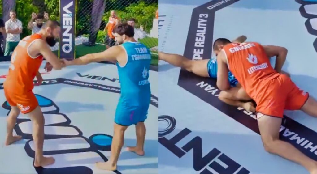 Khamzat Chimaev and Arman Tsarukyan Wrestle