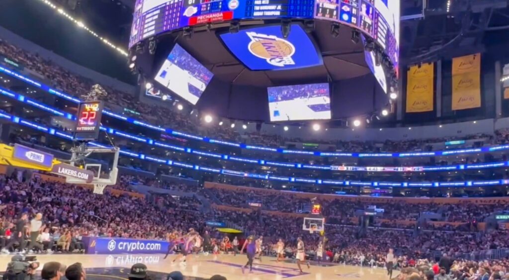 A disturbing sound was heard during the Lakers vs. Pistons game