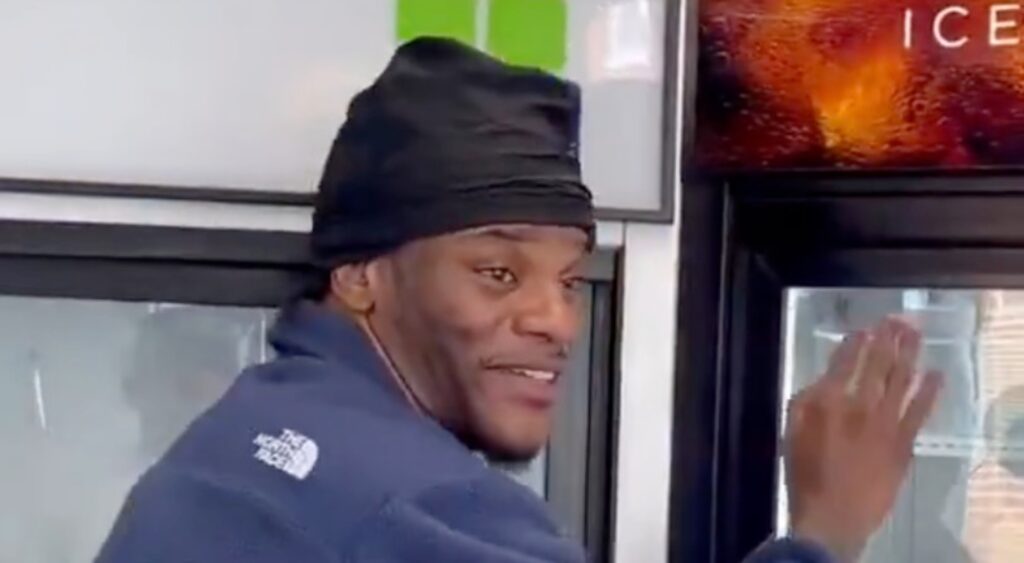 Lamar Jackson at a convenience store.