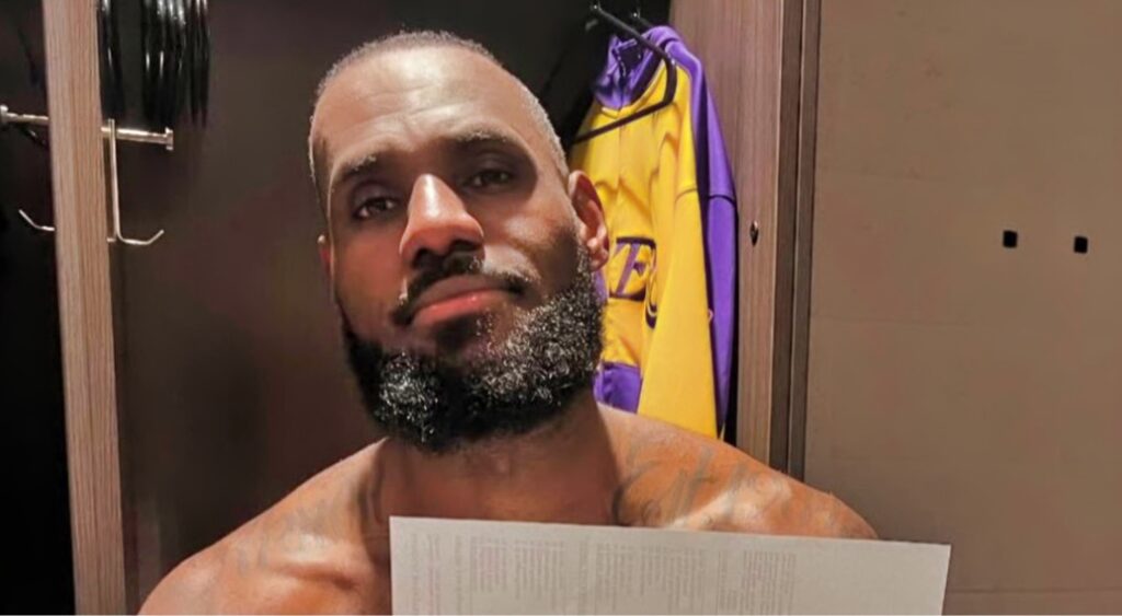 Lebron James Sparks a Social Media Frenzy After Holding up a Witty Sign to Flaunt His Latest NBA Milestone, With Fans Chiming In