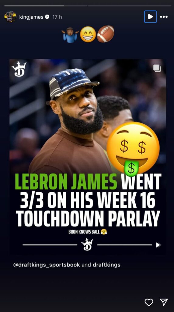 LeBron James nails NFL touchdown bets