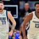 Luka Doncic f the Dallas Mavericks and Jaren Jackson Jr. of the Memphis Grizzlies