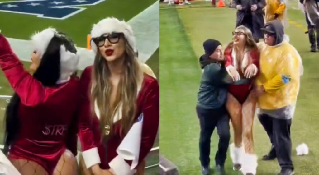 Photos of streaking Models at Rams-49ers