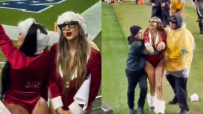 Photos of streaking Models at Rams-49ers