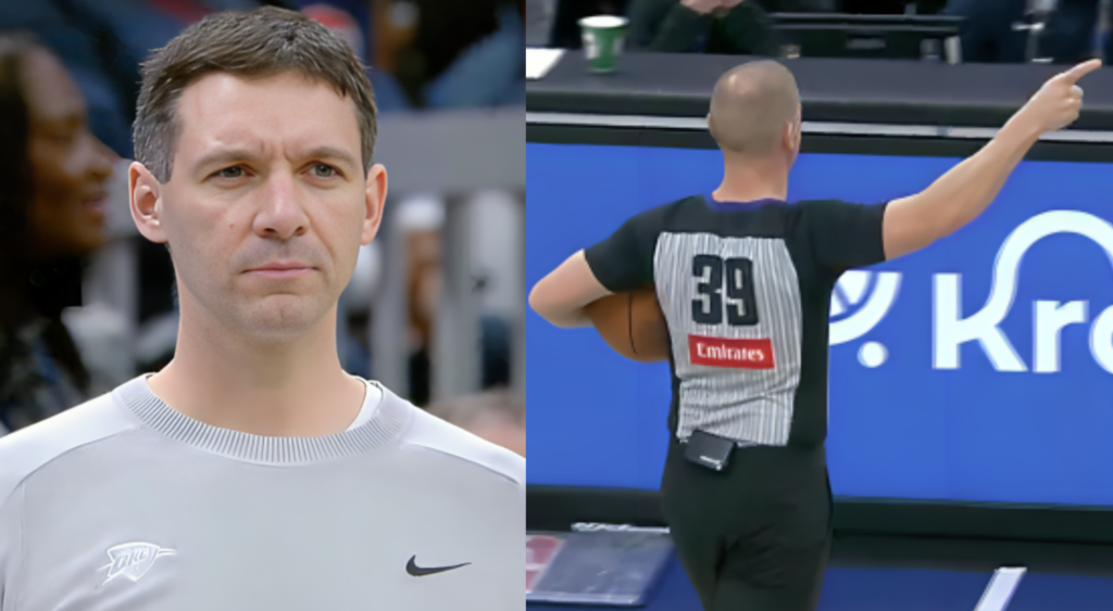 Mark Daigneault and NBA referee