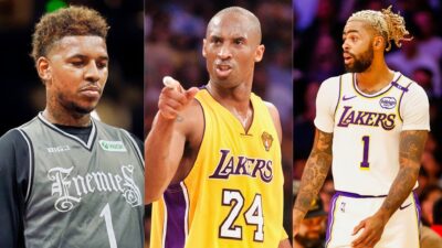 Nick Young, Kobe Bryant, and D'Angelo Russell