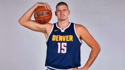 Nikola Jokic of the Denver Nuggets poses for a portrait during the Denver Nuggets Media Day