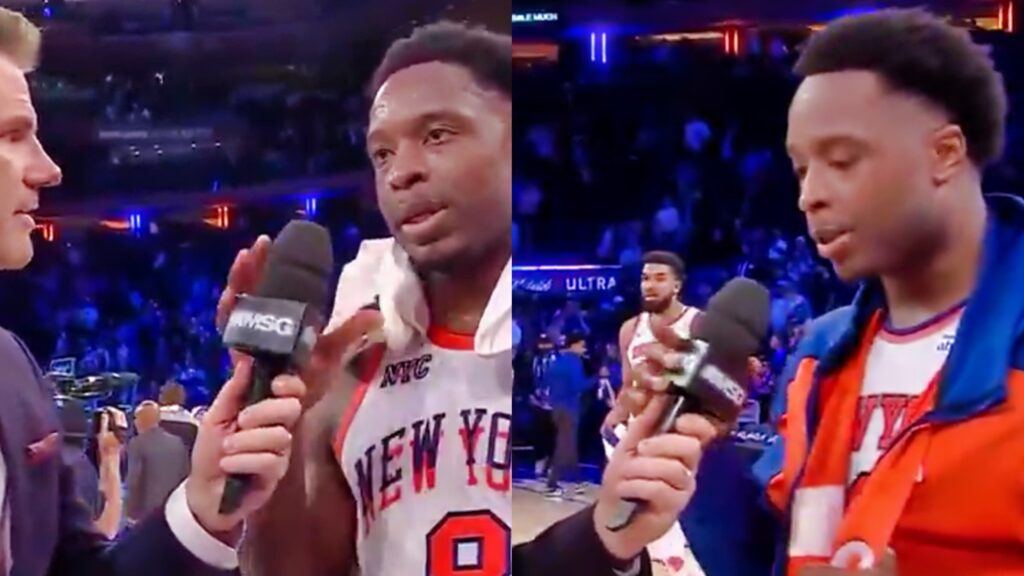 OG Anunoby unintentionally grabbed the microphone from the reporter during the interview