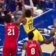 Bennedict Mathurin hit in the face of Joel Embiid