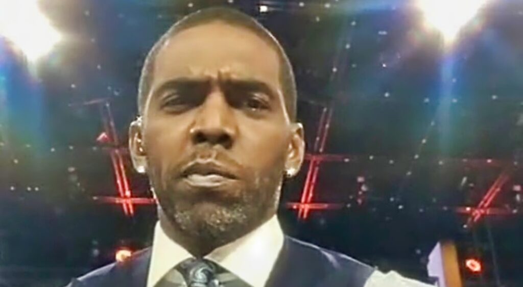 Randy Moss on the ESPN set.