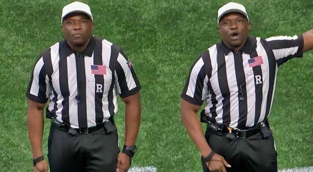 Photos of ref calling penalty at Celebration Bowl