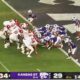 Rutgers football team and Kansas State at goal line