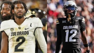 Shedeur Sanders and Travis Hunter in uniform