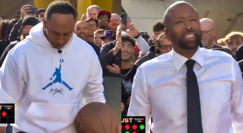 Stephen A. Smith defeated Kenny Smith in 1v 1 challenge