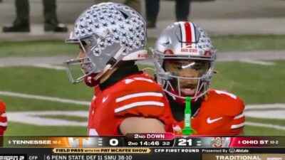 Still photo from Tennesee-Ohio State broadcast