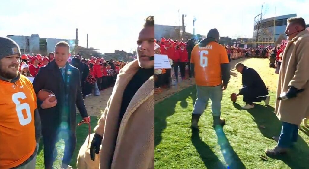 Tennessee Vols fan kicking on College GameDay