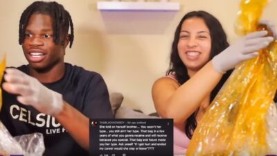 Travis Hunter and Fiancee during YouTube video