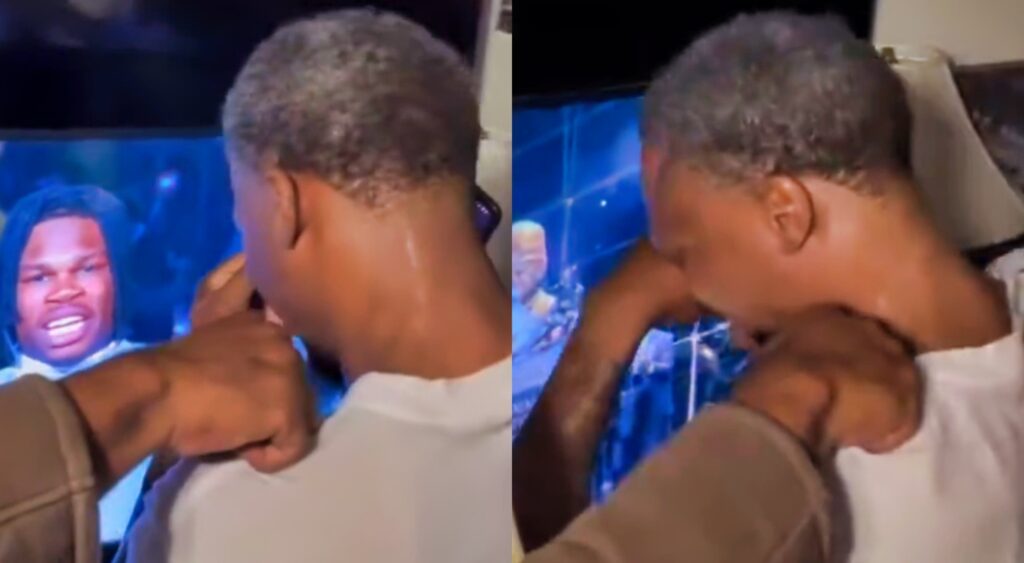 Photos of Travis Hunter Sr. crying