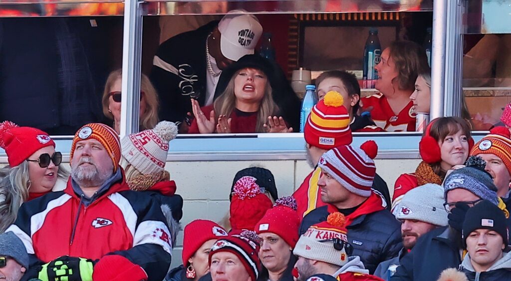 Taylor Swift attending a Chiefs game