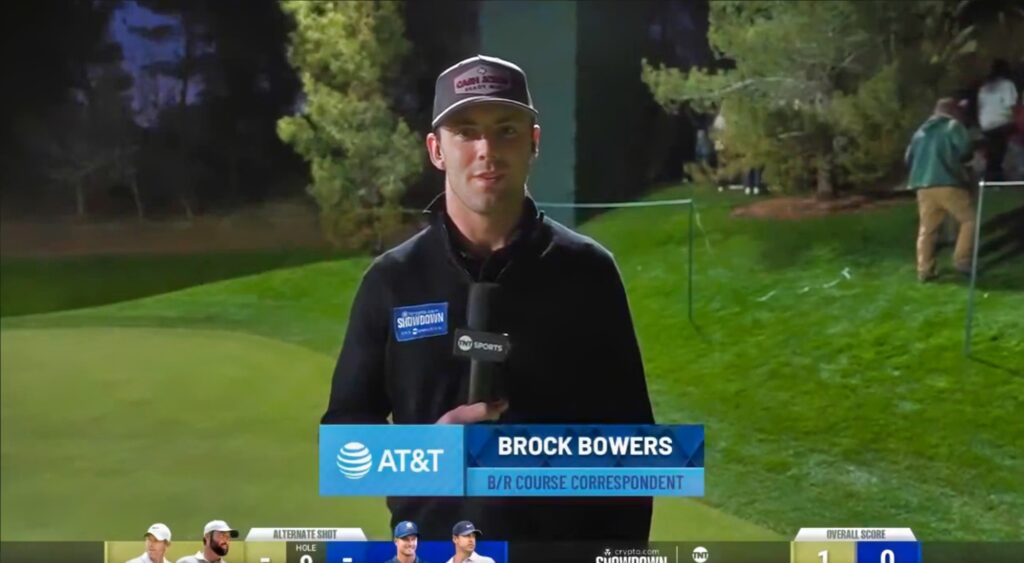 Brock Bowers speaking on TV.