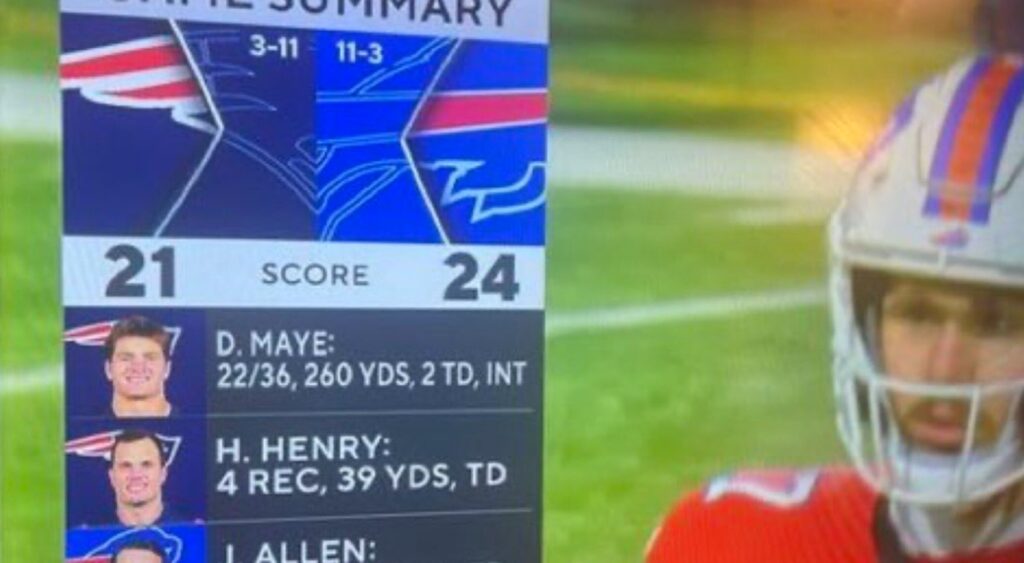 Josh Allen and CBS Sports graphic shown on TV.