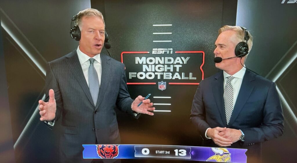 Troy Aikman and Joe Buck in the booth