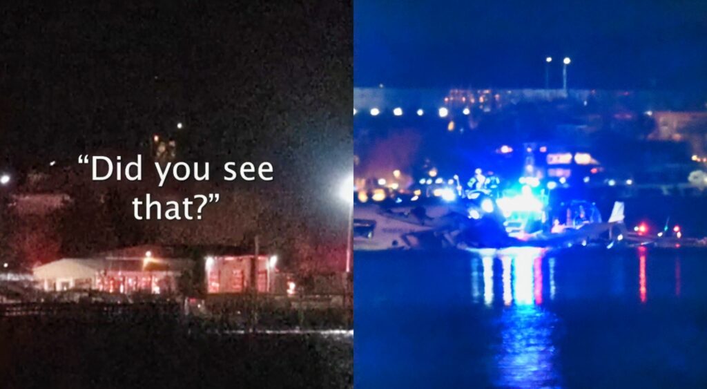 Air Traffic Control footage before plane crash (left) Potomac River (right)