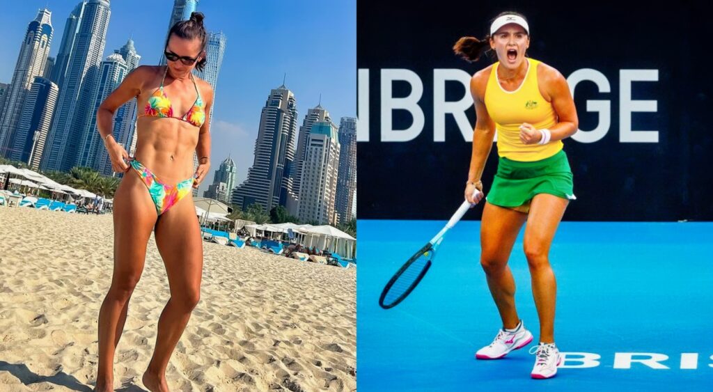 Arina Rodionova in bikini and in tennis uniform