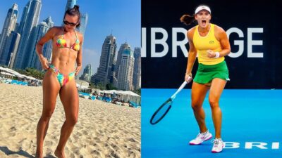 Arina Rodionova in bikini and in tennis uniform