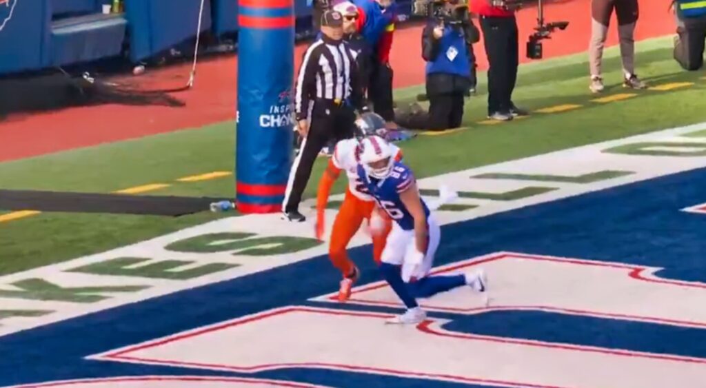 Photo from end zone during Broncos-Bills game for article on Josh Allen