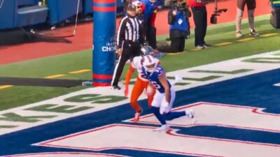 Photo from end zone during Broncos-Bills game for article on Josh Allen