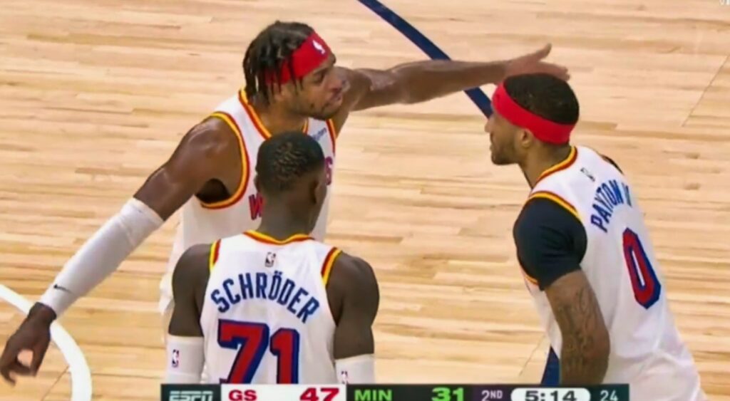 Buddy Hield and Gary Payton engaged in a heated exchange