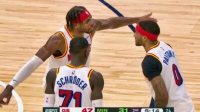 Buddy Hield and Gary Payton engaged in a heated exchange